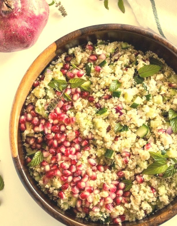 Quinoa Salad with Pomegranate, Feta & Mint Port and Fin