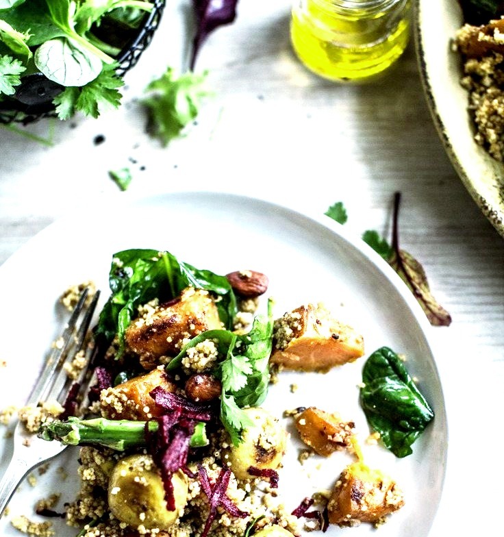 Turmeric Mushroom Salad With Beetroot And Sweet Potato