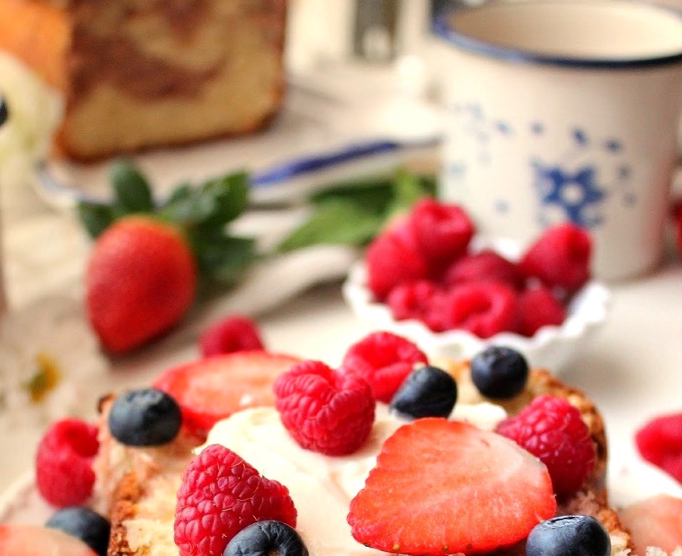 Cranberry Vanilla Marbled Cake