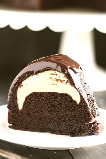 Cheesecake Filled Chocolate Bundt Cake